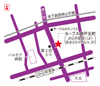 カーブス神戸元町の地図